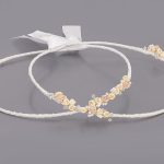 Ν.Β066 χειροποίητα στέφανα γάμου με πορσελάνινα λουλούδια