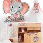 Κ2226 σετ βάπτισης για κορίτσι με θέμα ελεφαντάκι