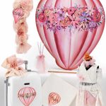 Κ2239 σετ βάπτισης για κορίτσι με θέμα αερόστατο