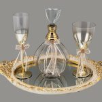 LV.008 Σετ γάμου, δίσκος - καράφα & ποτήρι κρασιού.