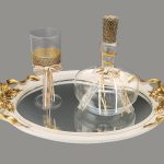 LV.014 Σετ γάμου, δίσκος - καράφα & ποτήρι κρασιού.
