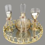 LV.016 Σετ γάμου, δίσκος - καράφα & ποτήρι κρασιού.