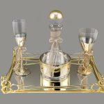 LV.022 Σετ γάμου, δίσκος - καράφα & ποτήρι κρασιού.