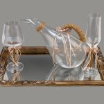 LV.088 Σετ γάμου, δίσκος – καράφα & ποτήρι κρασιού.