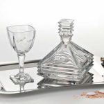 NK.244 Σετ γάμου, δίσκος – καράφα & ποτήρι κρασιού.