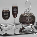 NK.250 Σετ γάμου, δίσκος – καράφα & ποτήρι κρασιού.