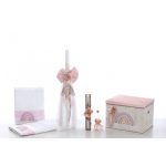 BE2253 σετ βάπτισης για κορίτσι με θέμα ουράνιο τόξο